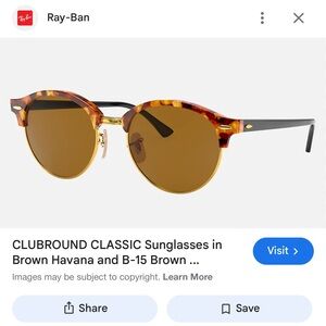 Rayban Tortoise Shell Round Sunglasses